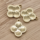 Подвеска клевер соты, 15 мм, позолота