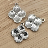 Подвеска клевер соты, 15 мм, родий