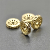 Бусины Разделители спейсеры с фианитами, 8 мм, позолота, шт