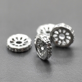 Бусины Разделители спейсеры с фианитами, 8 мм, родий, шт