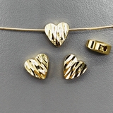 Бусина Сердце волны, 8 мм, позолота