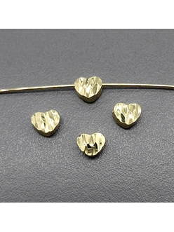 Бусина Сердце волны, 5.7 мм, позолота