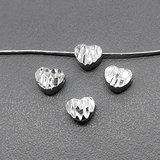 Бусина Сердце волны, 5.7 мм, родий