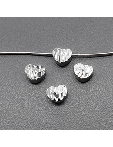 Бусина Сердце волны, 5.7 мм, родий