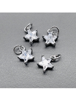 Подвеска Звезда, 8.5 мм, родий