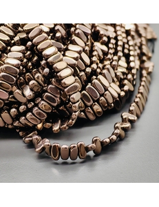 Бусина Гематит, плоский овал, 8*4 мм, коричневый, нитка