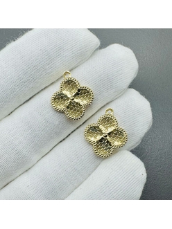Подвеска клевер соты, 15 мм, позолота