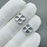 Подвеска клевер соты, 15 мм, родий