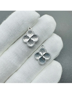 Подвеска клевер соты, 15 мм, родий