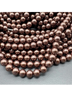 Жемчуг Майорка, 6 мм, коричневый, глянцевый, тип2