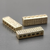 Коннектор Палочка для 4-ти нитей, с фианитами, 18*5.5 мм, позолота