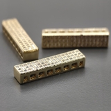 Коннектор Палочка для 6-ти нитей, с фианитами, 24*5.5 мм, позолота