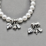 Подвеска Сердце Звезда Овал с фианитами, 9*6*15 мм, родий