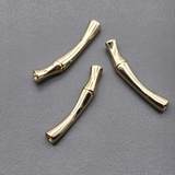 Бусина труба тонкий Бамбук, 30*3.5 мм, позолота