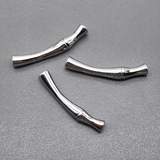 Бусина труба тонкий Бамбук, 30*3.5 мм, родий