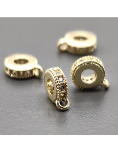 Бейл с фианитами, 6*2.5 мм, позолота