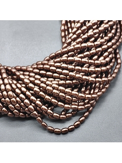 Жемчуг рисовый Майорка, 3.3*4.5 мм, коричневый, нитка