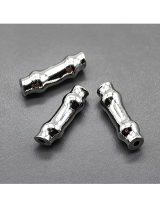 Бусина труба Бамбук, 23*7.5 мм, родий