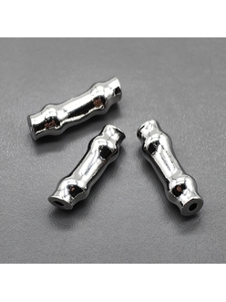 Бусина труба Бамбук, 23*7.5 мм, родий