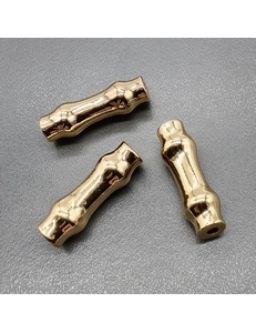 Бусина труба Бамбук, 23*7.5 мм, позолота