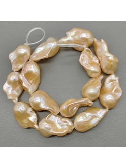 Бусины жемчуга Барокко, красивый с переливами, 21-26 мм, нитка