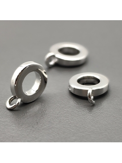 Бейл неразъемный тонкий, 9*12*2 мм, родий, шт