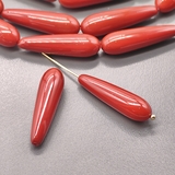 Жемчуг бусина Майорка, 28*8 мм, красный, шт