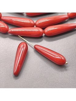 Жемчуг бусина Майорка, 28*8 мм, красный, шт
