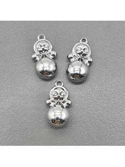 Подвеска Матрешка, 20 мм, родий