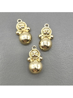 Подвеска Матрешка, 20 мм, позолоа