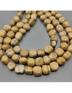 Бусина галтовка, яшма, 8-9 мм, нитка