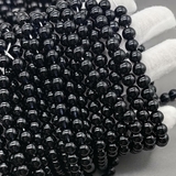 Бусина Акрил, черный, 6 мм, нитка