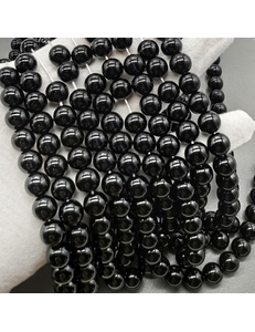 Бусина Акрил, черный, 10 мм, нитка