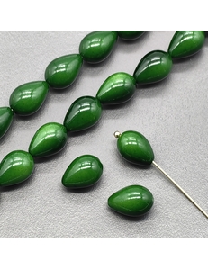 Жемчуг капля Майорка, 9*13 мм, зеленый, шт