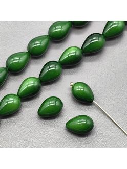 Жемчуг капля Майорка, 9*13 мм, зеленый, шт