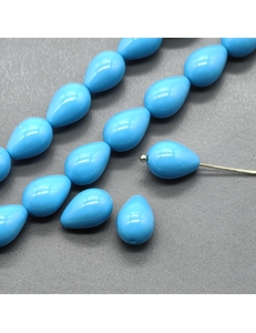 Жемчуг капля Майорка, 9*13 мм, голубой, шт