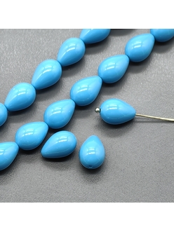 Жемчуг капля Майорка, 9*13 мм, голубой, шт