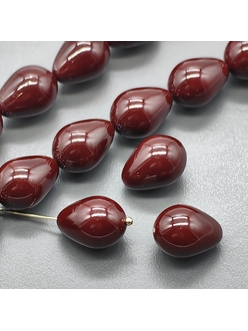 Жемчуг капля Майорка, 12*16 мм, бордовый, шт