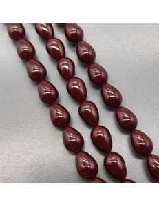 Жемчуг капля Майорка, 12*16 мм, бордовый, нитка