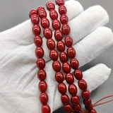 Жемчуг рисовый Майорка, 7.5*9.5 мм, темно-красный, нитка