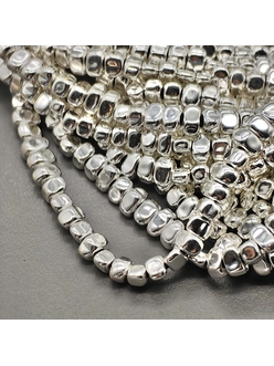 Бусина Гематит, фриформ, 3-3.5*5-6 мм, светло серебристый