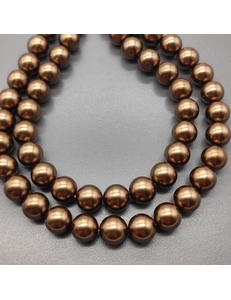 Жемчуг Майорка, 10 мм, коричневый, глянцевый