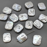 Жемчуг натуральный прямоугольник, 19*24 мм, шт