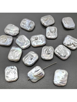 Жемчуг натуральный прямоугольник, 19*24 мм, шт