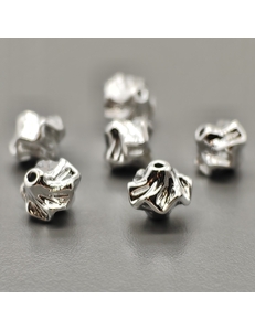 Бусина ромбик, 9 мм, родий, шт