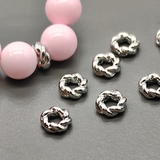 Бусина узелки, 7.5*3 мм, родий, шт