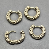 Серьги-кольца рифленые, конго, 19.5*4 мм, позолота