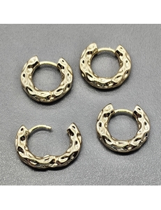 Серьги-кольца рифленые, конго, 19.5*4 мм, позолота