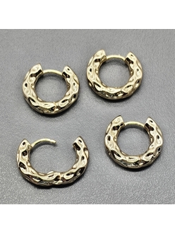 Серьги-кольца рифленые, конго, 19.5*4 мм, позолота