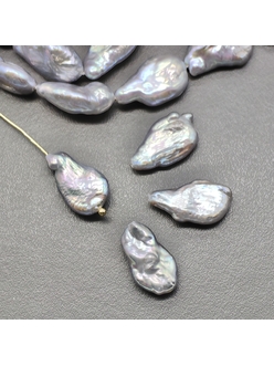 Жемчуг натуральный Каплевидный, серый, 10-11*18-19 мм, шт